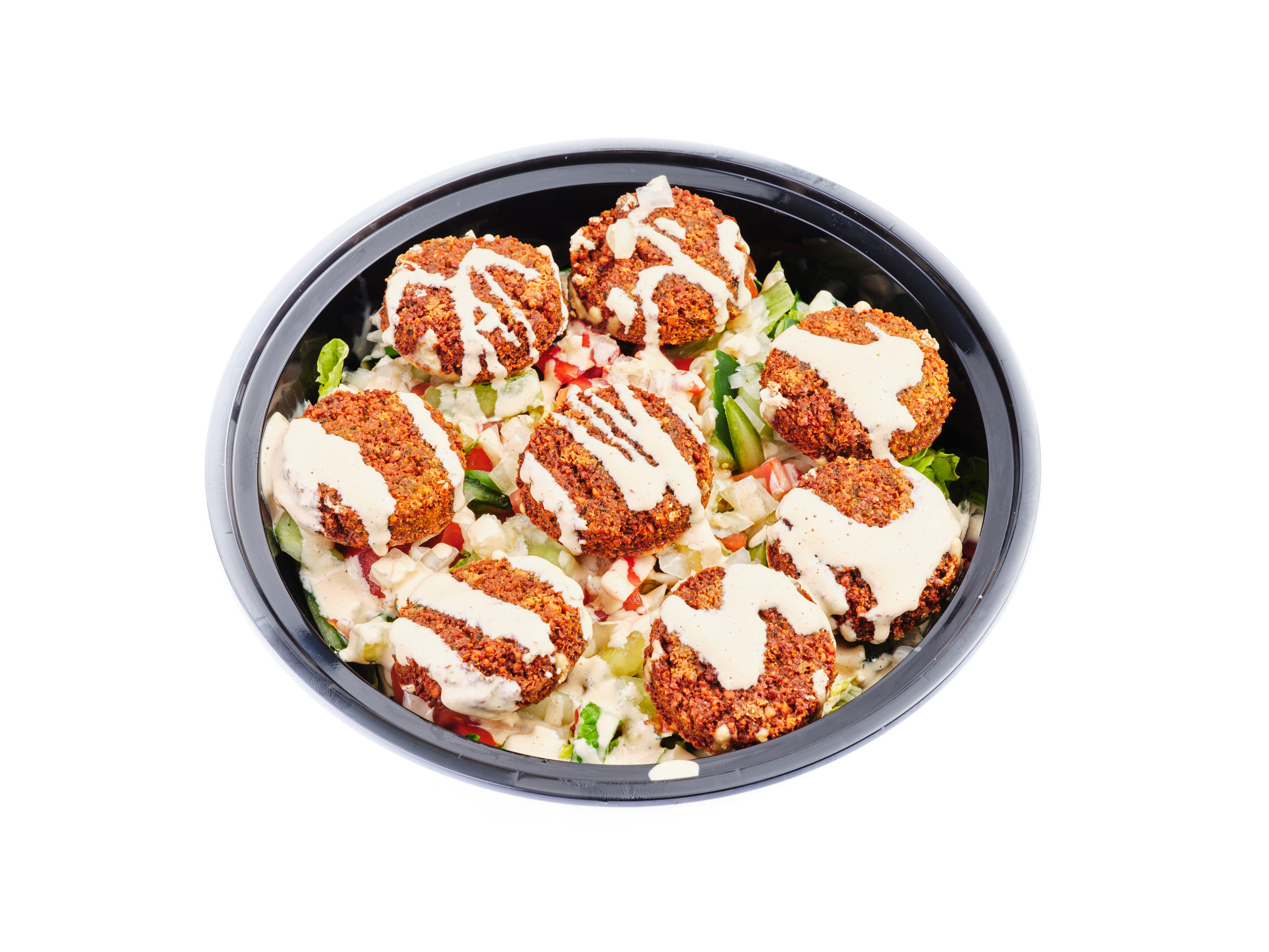 Falafel Over Salad.