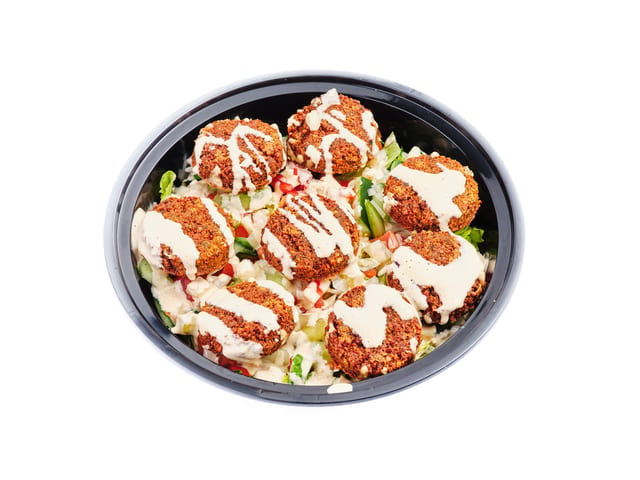 Falafel Over Salad.