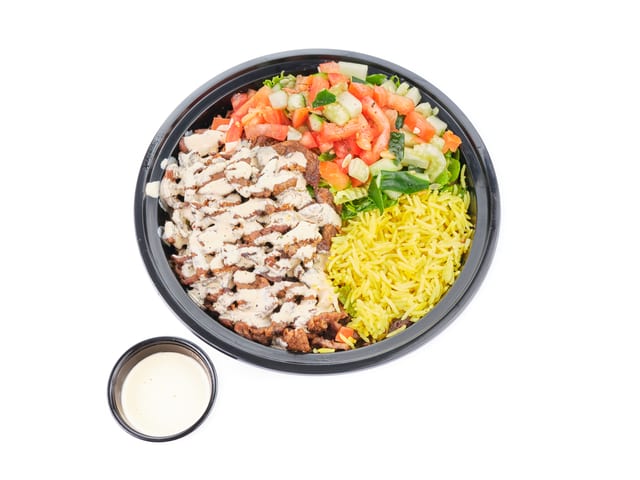 Beef Shawarma Over Rice.